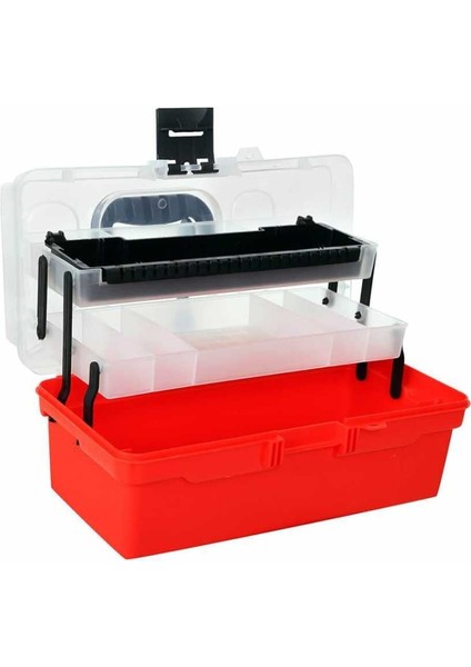 Şeffaf Kapaklı 15'' Balıkçı Alet Malzeme Çantası