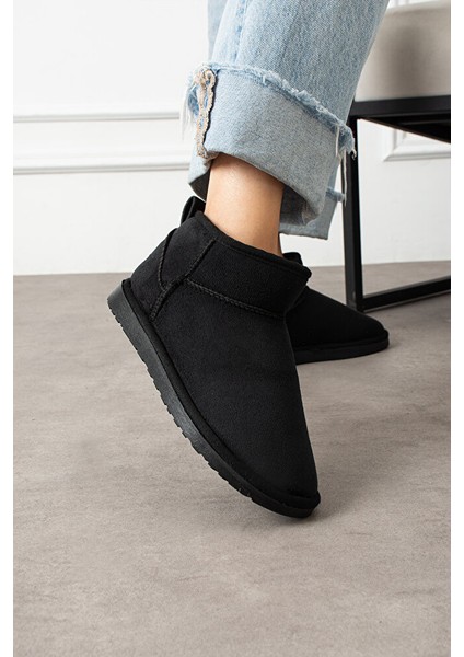 Kadın Mini Taban Süet Içi Kürklü Şık Günlük Bot modelleri