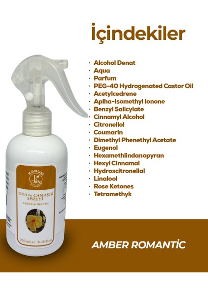 Amber Romantic Oda ve Çamaşır Spreyi – Sıcak, Romantik ve Etkileyici Bir Dokunuş 250ML fırsatları