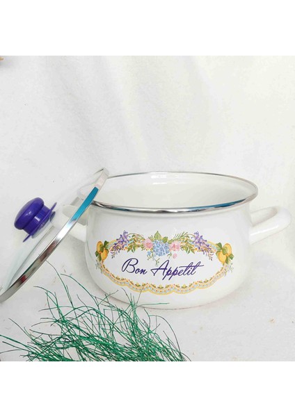 Belly Çiçek Emaye Tencere 2750 ml 20 cm Çap Süt Yoğurt Çorba Tenceresi fiyatları