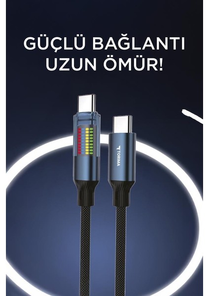 Torıma U21 Siyah Type-C To Type-C 60W Hızlı Şarj Kablosu – LED Ekranlı, Dayanıklı Örgü Kablo fırsatları