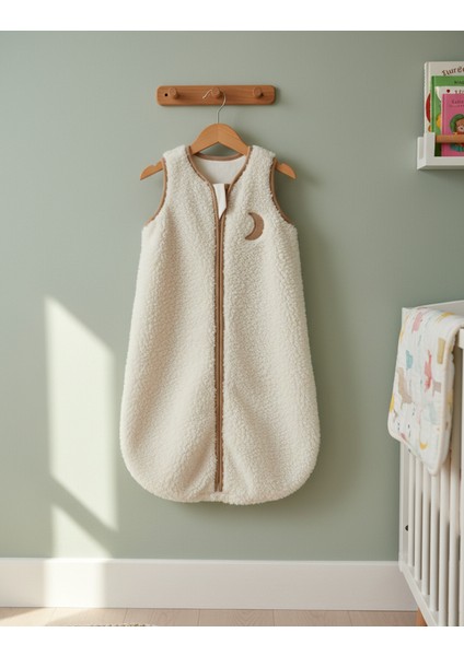 Kışlık Bebek Uyku Tulumu %100 Pamuk Penye Astarlı Peluş Bebek Uyku Tulum Yenidoğan 0-6 Ay