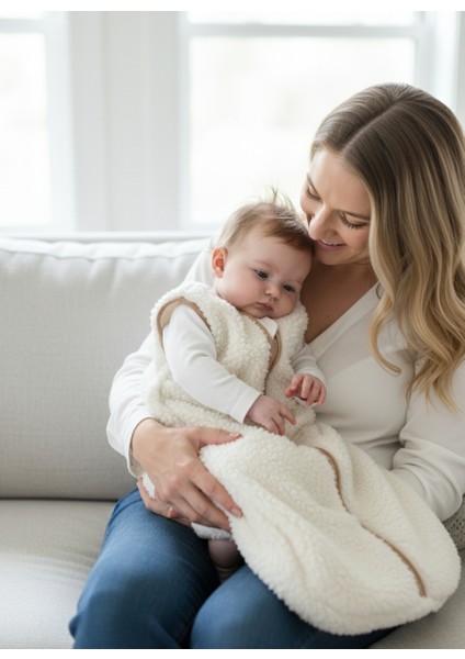 Kışlık Bebek Uyku Tulumu %100 Pamuk Penye Astarlı Peluş Bebek Uyku Tulum Yenidoğan 0-6 Ay modelleri