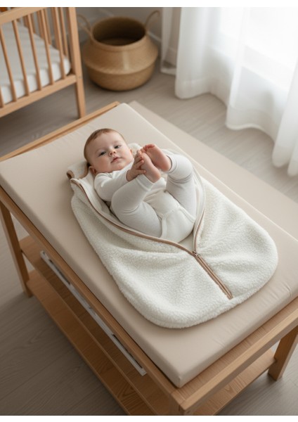 Kışlık Bebek Uyku Tulumu %100 Pamuk Penye Astarlı Peluş Bebek Uyku Tulum Yenidoğan 0-6 Ay indirimleri