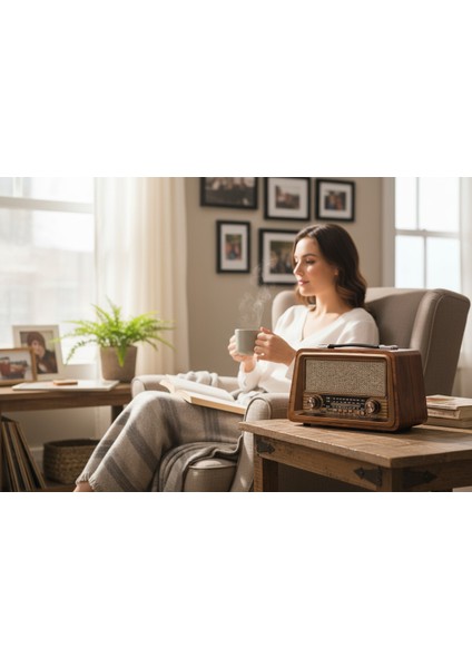 Gerçek Ahşap Eskitme Bluetooth Müzik Kutusu Nostaljik Radyo fiyatları