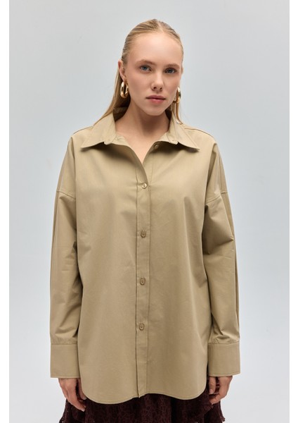 Phoebe Oversize Taş Gömlek