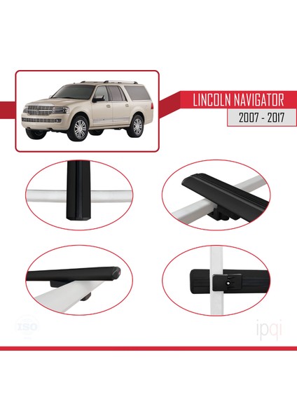 Lincoln Navigator 2007-2017 Arası ile Uyumlu Basıc Model Ara Atkı Tavan Barı Siyah 2 Adet fırsatları
