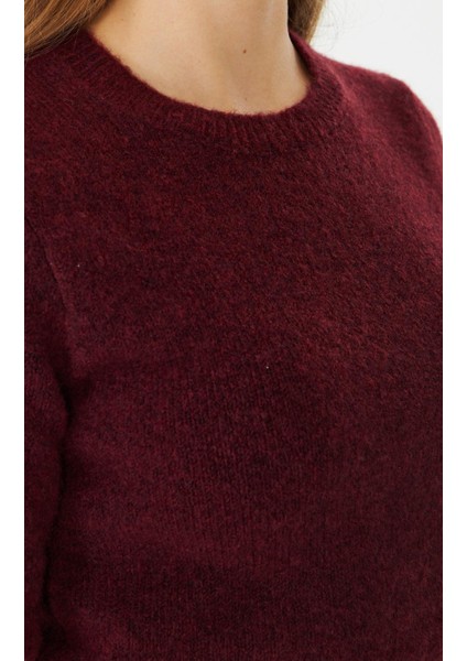 Kısa Kollu Triko Kazak Bordo fırsatları