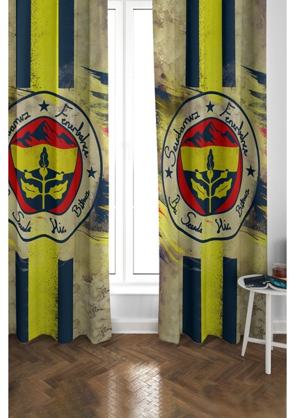 Dijital Baskı Yıkanabilir Sportif Desenli 2 Kanat Genç ve Çocuk Odası Fon Perdesi PRD0055