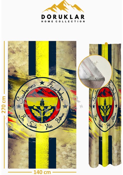 Dijital Baskı Yıkanabilir Sportif Desenli 2 Kanat Genç ve Çocuk Odası Fon Perdesi PRD0055 fiyatları