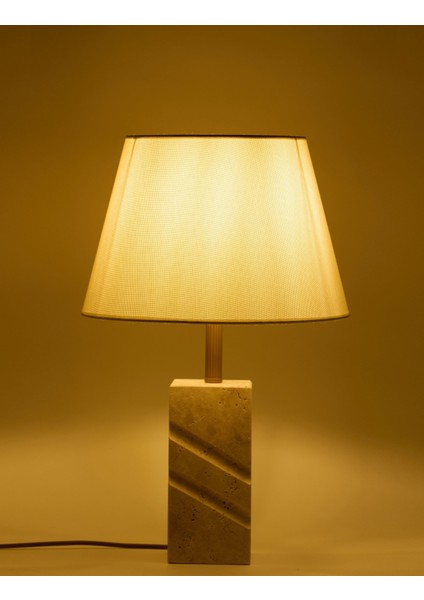 Valen Kumaş Şapkalı Traverten Abajur modelleri