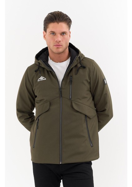 Erkek Yeşil Outdoor Su Itici Kapüşonlu Kaban – Rüzgar Geçirmez, Hafif ve dayanıklı