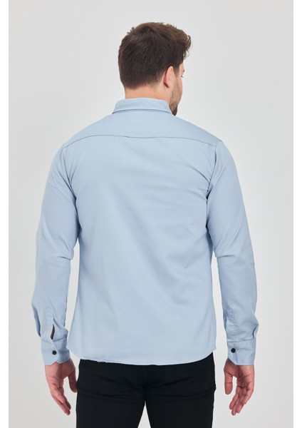 Erkek Gömlek Slim Fit Erkek Kot Gömlek