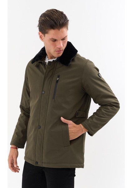 Erkek Yeşil Yakası Çıkartılabilir Kürklü Su Itici Içi Kürklü Kaban – Rüzgar Geçirmez, Hafif ve dayanıklı modelleri