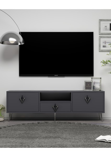 1311DROPCT-32 Tv Sehpası Antrasit-Gümüş