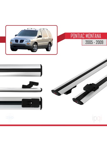 Pontiac Montana 2005-2009 Arası ile Uyumlu Basıc Model Ara Atkı Tavan Barı Gri 2 Adet modelleri