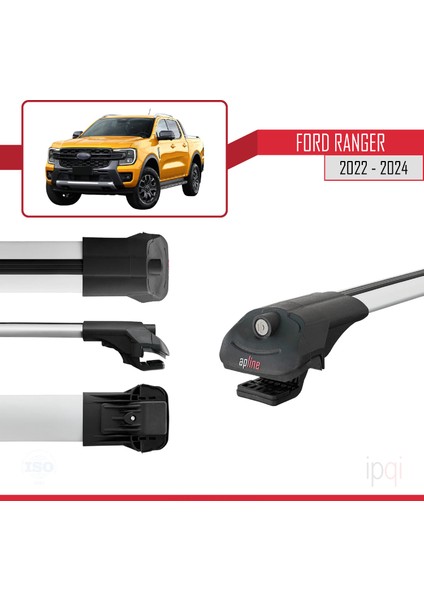 Ford Ranger (P703) 2022-2024 Arası ile Uyumlu Ace-1 Ara Atkı Tavan Barı Gri 3 Adet modelleri