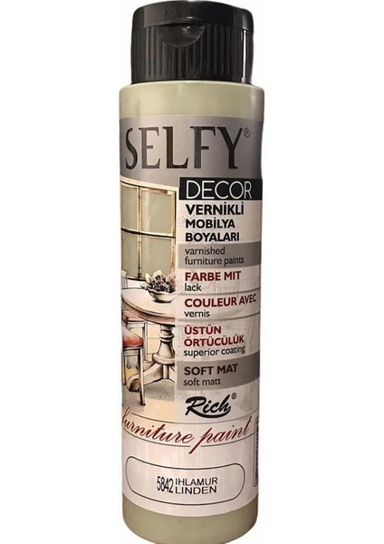 Selfy Decor Vernikli Boya 500 cc 5842 Ihlamur