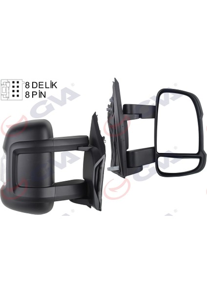 Dış Dikiz Aynası Sağ Ducato-Boxer-Jumper 06 Elektrikli Isıtmalı Sinyalli Orta Uzun Kol Konveks 8 Fiş VM-6202EHR