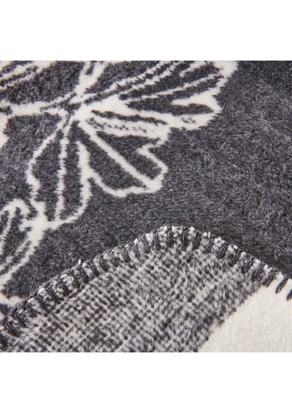 Soft Davi Pamuklu Çift Kişilik Battaniye - Ekru / Antrasit - 200X220 cm fırsatları