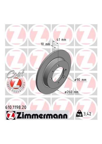 Arka Fren Aynası Volvo S40 V40 95-04 Carısma 95-06 Space Star 98-04 260X10X4DL 986478898-DF2784