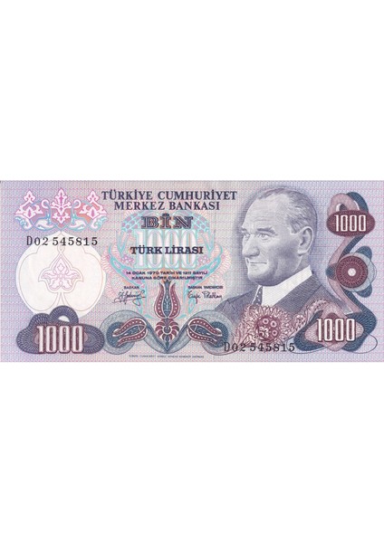 6. Emisyon 2. Tertip 1000 Lira - Çil modelleri
