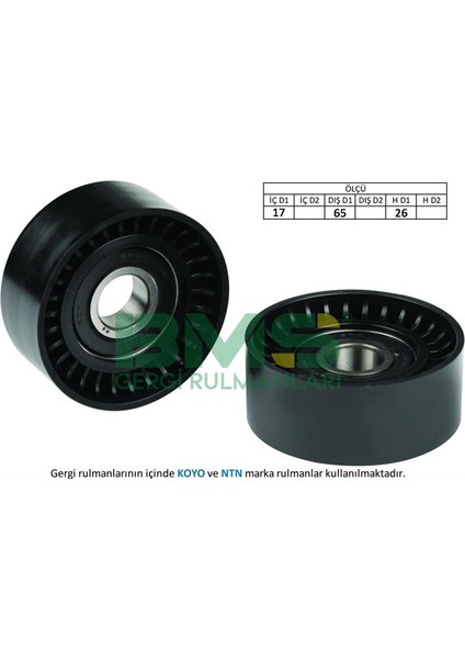 Alternatör Gergi Rulmanı Alfa 159 1.9 Jtdm 05-11 PARTNER-206-CLIO-MEGANE-KANGOO 65X25X17 Kapaksız