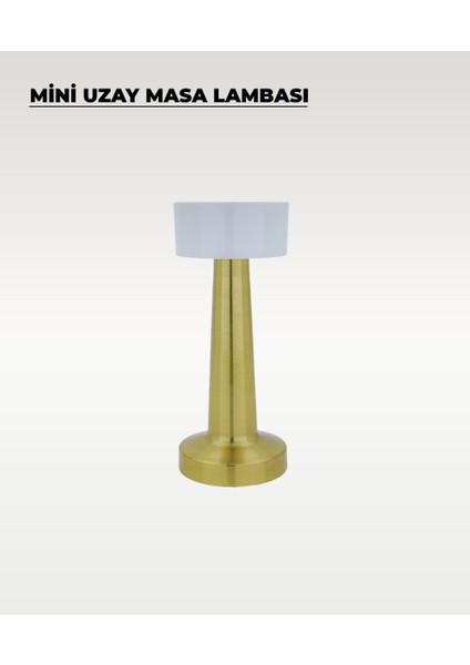 Gold Mini Uzay Masa Lambası - Dokunmatik - 3 Renk Işık modelleri