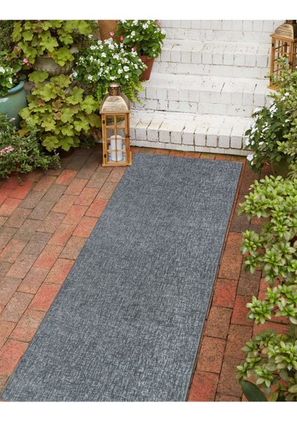 Yıkanabilir Kaymaz Tabanlı Briella Kesme Rulo Halı Yolluk Gri-Krem