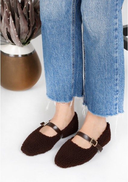 Peluş Tüylü Bilekten Bağlamalı Kadın Ev Ayakkabısı Babet modelleri
