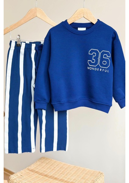 Erkek Çocuk Baskılı 3 Iplik Kumaş Kanvas Pantolonlu Alt Üst Takım modelleri