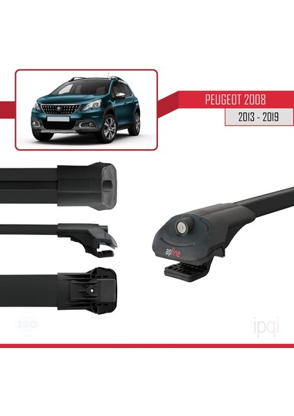 Peugeot 2008 (A94) 2013-2019 Arası ile Uyumlu Ace-1 Ara Atkı Tavan Barı Siyah 3 Adet modelleri