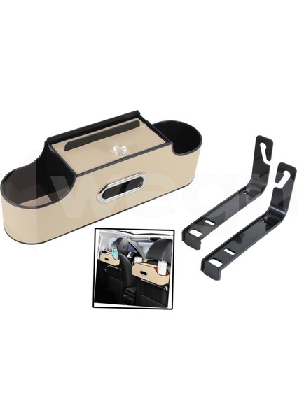 Msa-Shop Araç Içi Koltuk Arkasi Organizeri Krem