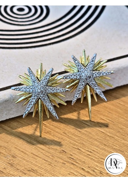 - Glow Earrings – Gold Kaplama Taş Detaylı Kutup Yıldızı Kadın Küpe (KOD-325) fiyatları