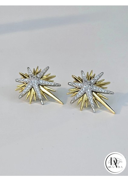 - Glow Earrings – Gold Kaplama Taş Detaylı Kutup Yıldızı Kadın Küpe (KOD-325) modelleri
