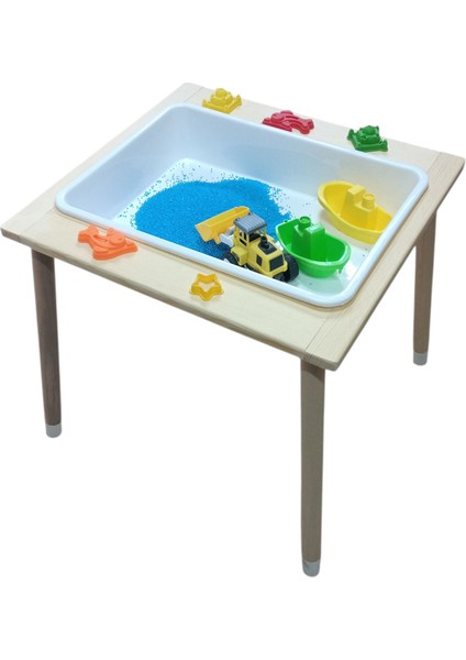 Ahşap Kum ve Su Masası / Duyu Masası – Montessori Oyun Masası fırsatları