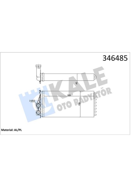 Kalorifer Radyatörü Peugeot P3008 09>16 P5008 09>17 Ds5 11>15