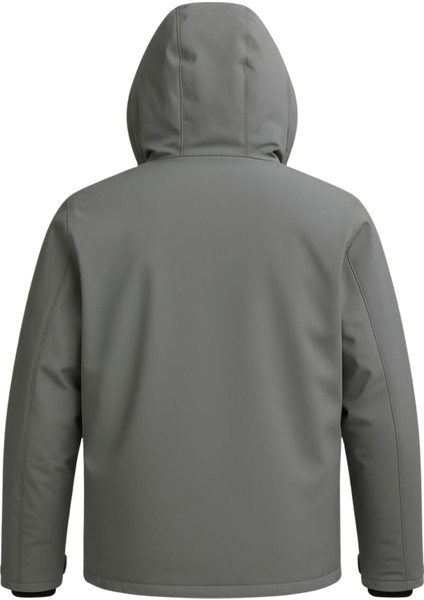 Erkek Gri Su ve Rüzgar Geçirmez Çıkartılabilir Kapüşonlu Softshell Mont&kaban fırsatları