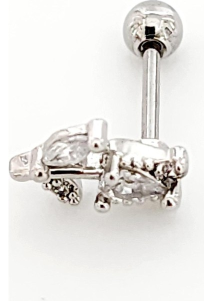 Çelik Silver Çiçek Piercing