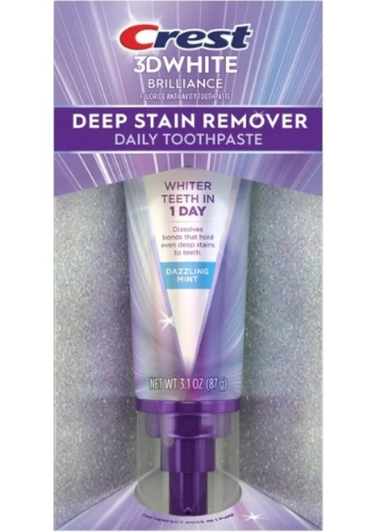 3D White Brıllıance Deep Staın Remover Daıly Tootpaste Dazzlıng Mınt Diş Macunu 87 G