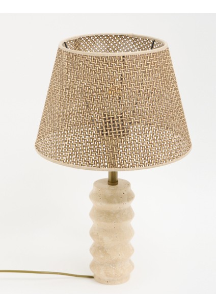 Meya Hasır Şapkalı Traverten Abajur fiyatları