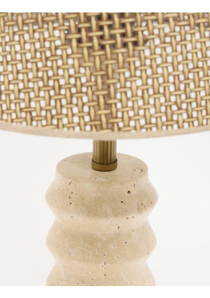 Meya Hasır Şapkalı Traverten Abajur fırsatları