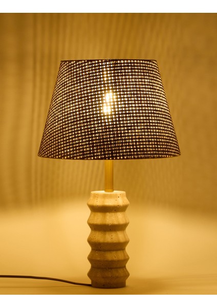 Meya Hasır Şapkalı Traverten Abajur modelleri