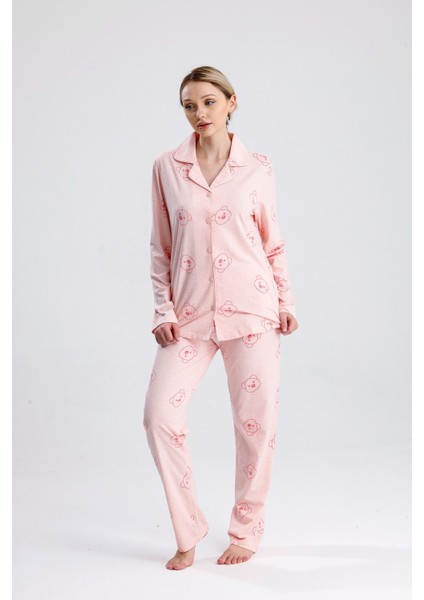 Ayıcık Desen Pamuk Kadın Pijama Takım modelleri