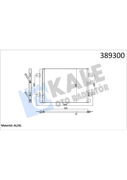 Klima Kondenseri Duster 10 Sandero 08 Logan 10 1.2 16V-1.4-1.6-1.5DCI 513X396X12