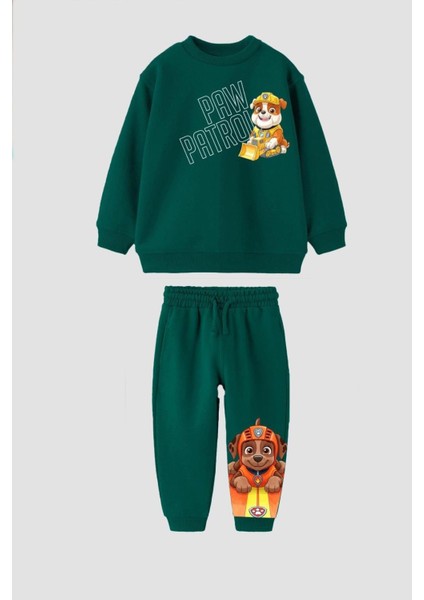 Erkek Çocuk Paw Patrol Baskılı 3 Iplik Pamuklu Kumaş Alt Üst Takım