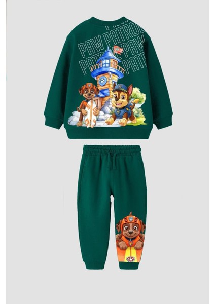 Erkek Çocuk Paw Patrol Baskılı 3 Iplik Pamuklu Kumaş Alt Üst Takım fiyatları