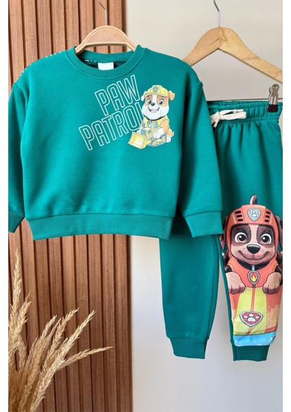 Erkek Çocuk Paw Patrol Baskılı 3 Iplik Pamuklu Kumaş Alt Üst Takım fırsatları