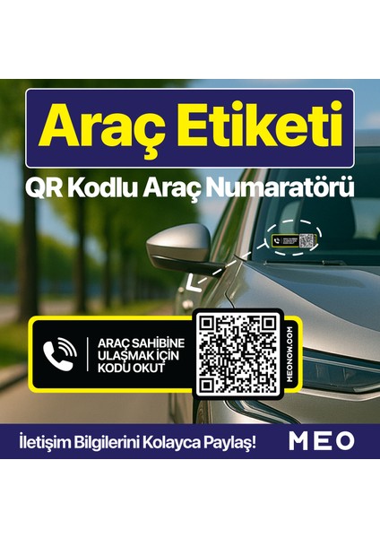 5'li Paket Karekodlu Araç Numaratörü - Araç Içi Park Telefon Numarası - Akıllı Araç Etiketi (Yatay Versiyon) indirimleri