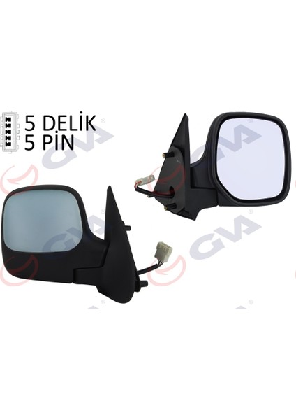 Dış Dikiz Aynası Sağ Berlıngo-Partner 97 Elektrikli Isıtmalı Astarlı Konveks 5 Fiş VM-118EHPR